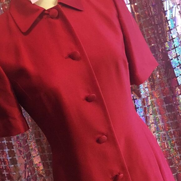 NWOT SUIT SET WITH JACKET & PANTS BY ANN TAYLOR in bright red - Picture 10 of 16